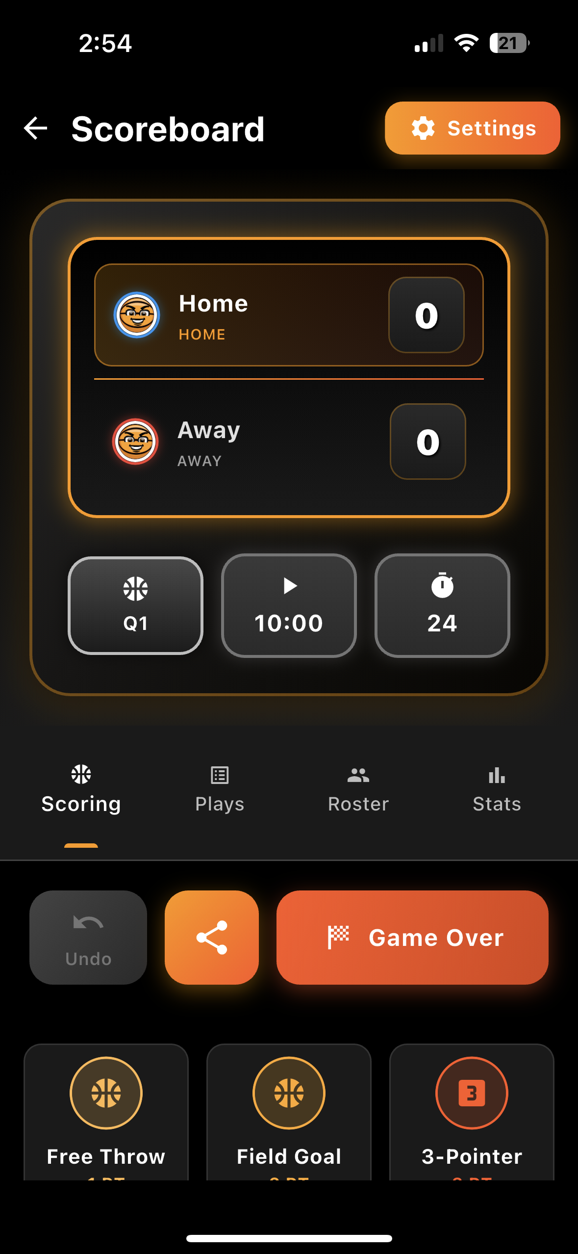 Scoreboard on CheckUp