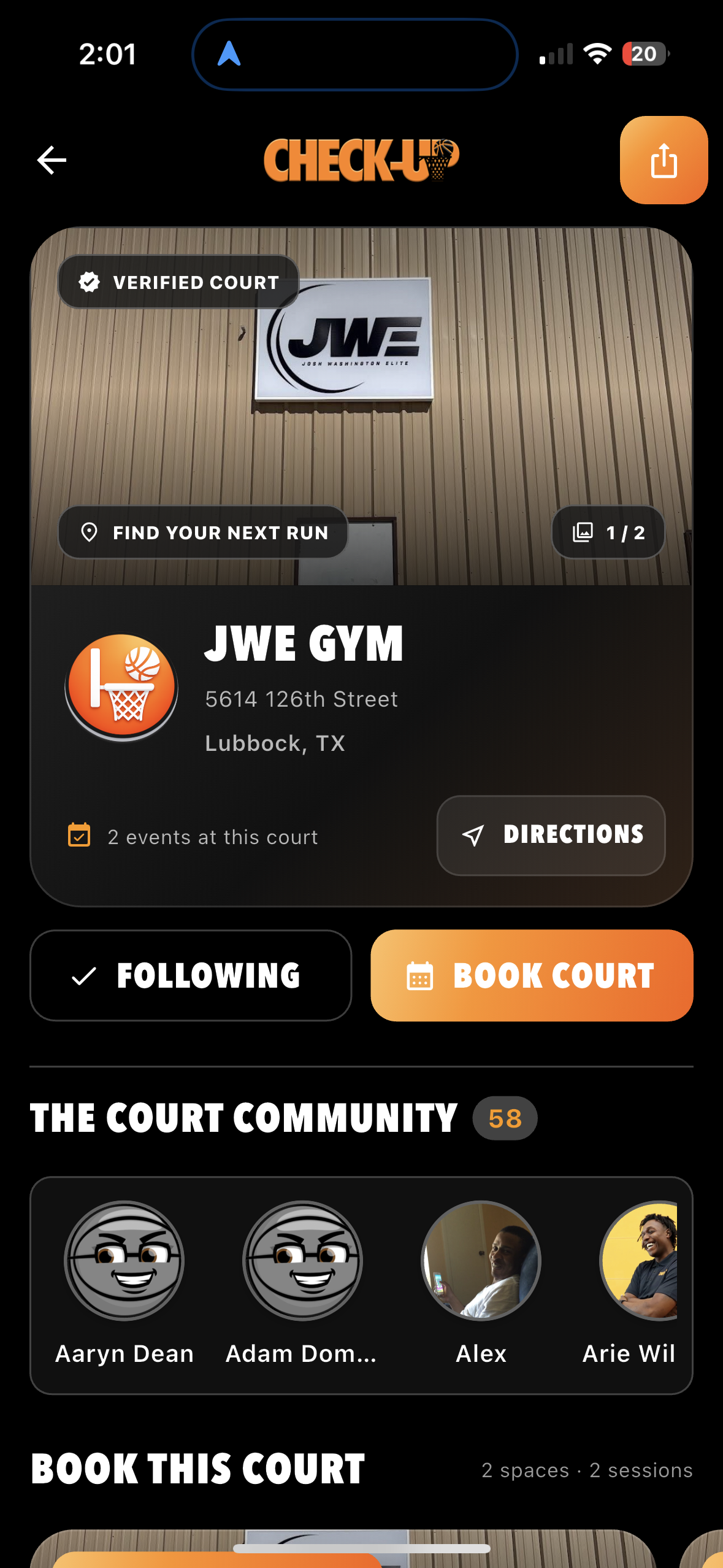 For Court Owners — CheckUp app