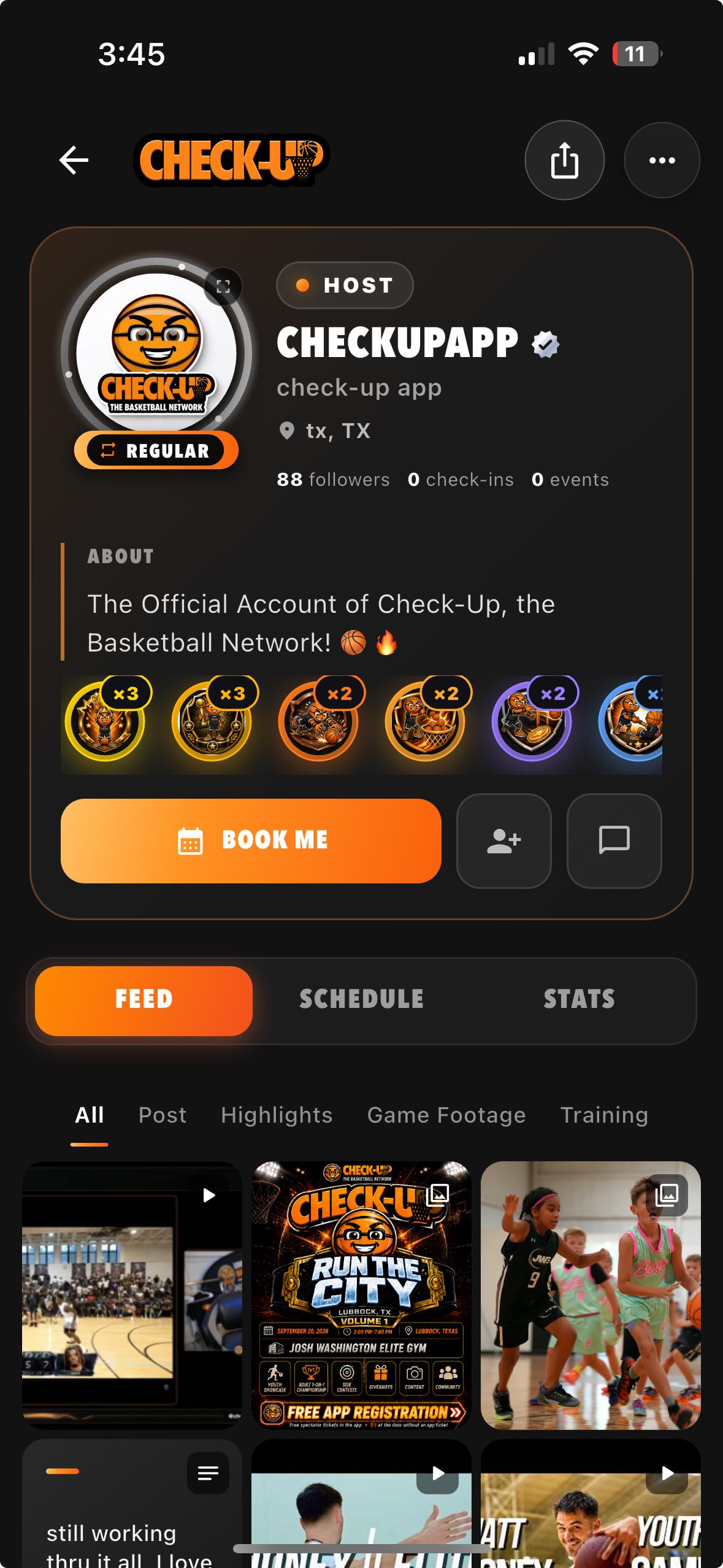 CheckUp player profile
