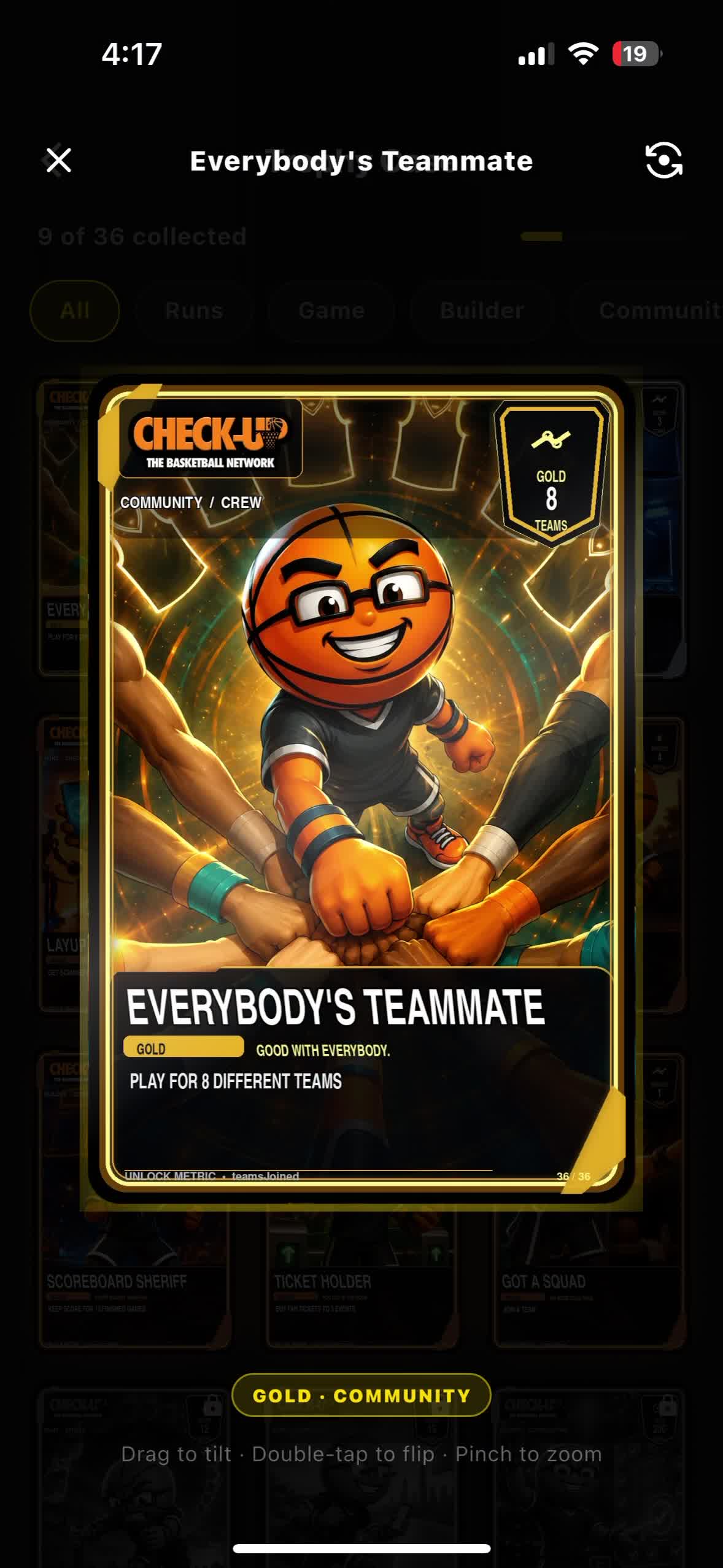 Trophy case and trading card video preview