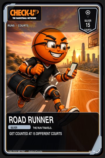 05 runs courts silver road runner trading-cards Original finished Check-Up trophy trading card
