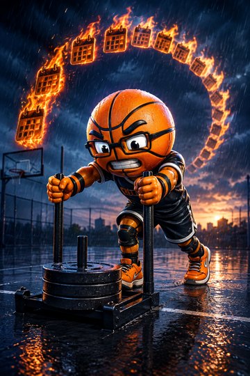 08 no days off art character-art Original Check-Up trophy character artwork