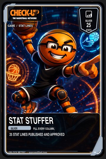 11 game stat lines silver stat stuffer trading-cards Original finished Check-Up trophy trading card