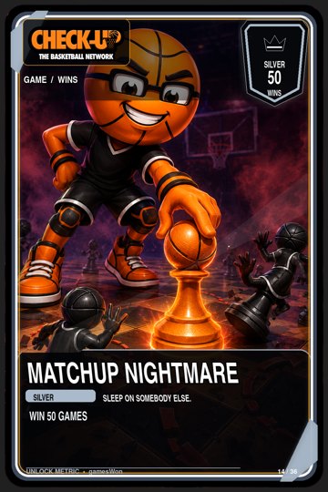 14 game wins silver matchup nightmare trading-cards Original finished Check-Up trophy trading card