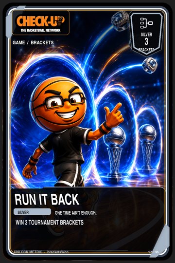17 game brackets silver run it back trading-cards Original finished Check-Up trophy trading card