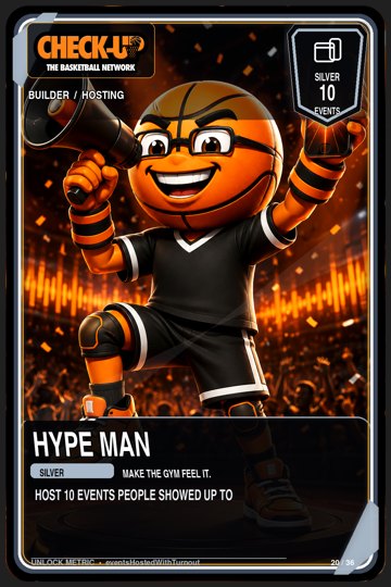 20 builder hosting silver hype man trading-cards Original finished Check-Up trophy trading card