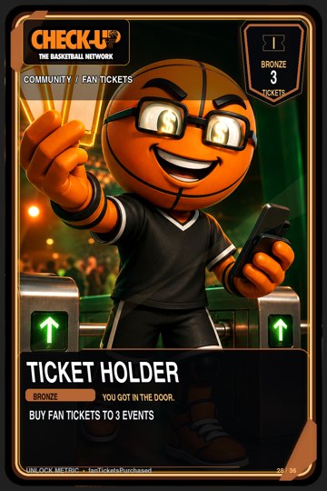 28 community fan tickets bronze ticket holder trading-cards Original finished Check-Up trophy trading card