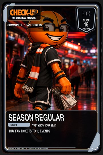 29 community fan tickets silver season regular trading-cards Original finished Check-Up trophy trading card