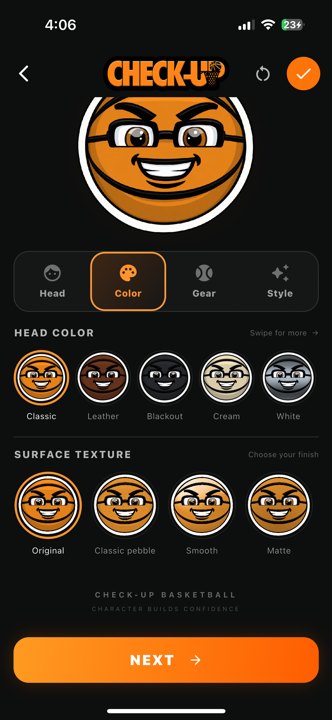 Avatar customizer Color options avatar Actual iPhone capture