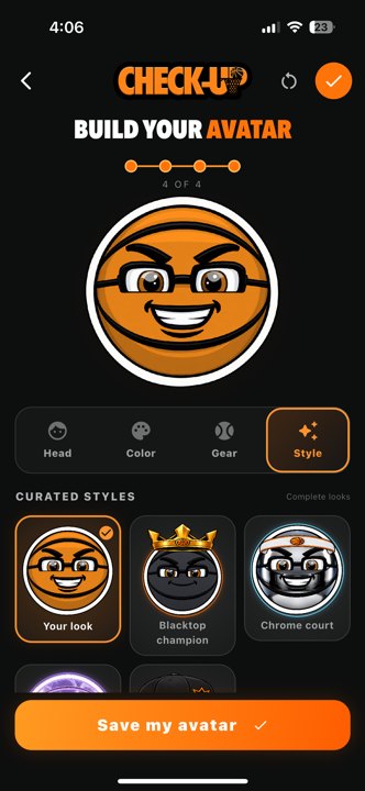 Avatar customizer Style avatar Actual iPhone capture