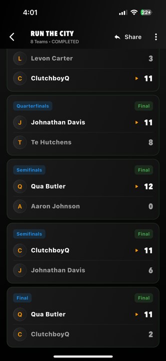 Brackets match schedule more brackets Actual iPhone capture