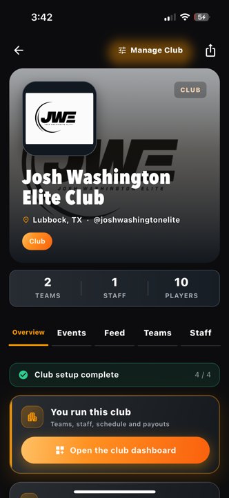 Clubs JWE overview clubs Actual iPhone capture