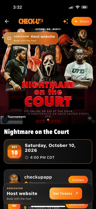 Events NIGHTMARE ON THE COURT overview events Actual iPhone capture