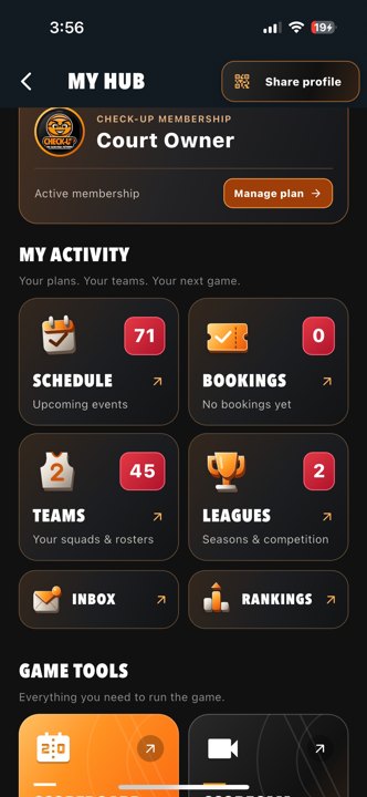 Hub activity overview hub Actual iPhone capture