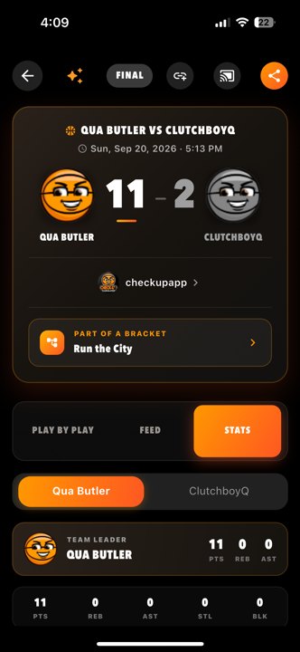 Scores game statistics overview scores Actual iPhone capture