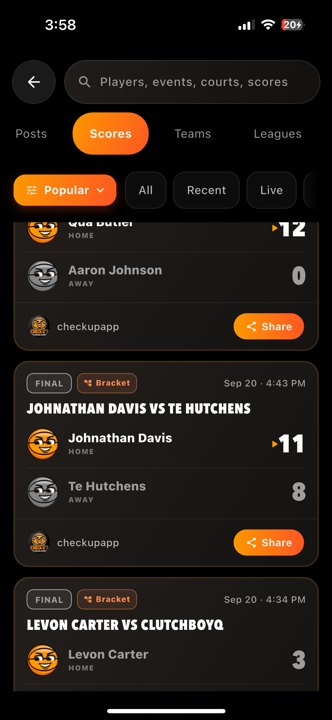 Scores more scores Actual iPhone capture