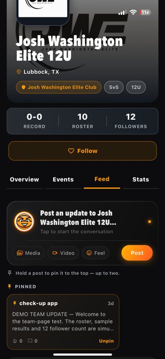 Teams jwe Feed top teams Actual app · existing demo team data