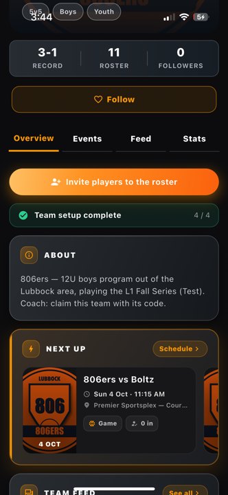 Teams 806ers details teams Actual app · existing L1 test-season data