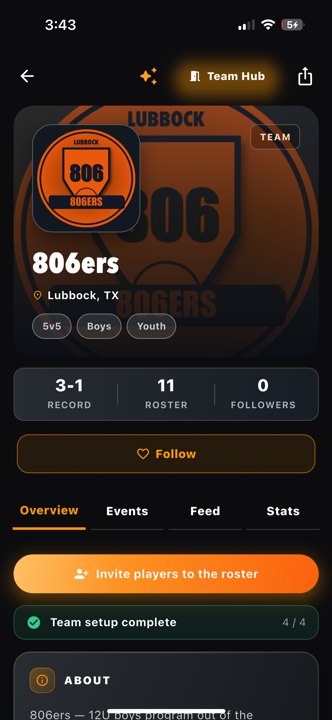 Teams 806ers overview teams Actual app · existing L1 test-season data